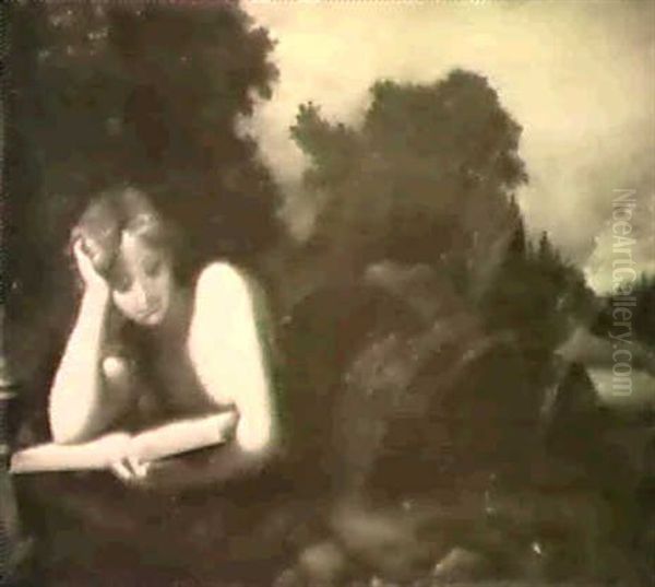 Eine Liegende, Lesende Dame Als Maria Magdalena Oil Painting by Pompeo Gerolamo Batoni