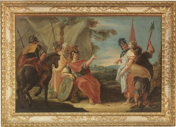 Davide E Abigail Oil Painting by Francesco Battaglioli