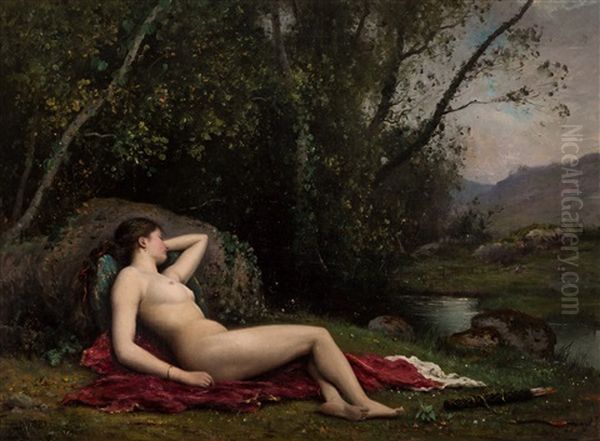 The Resting Diana Oil Painting by Paul Jacques Aime Baudry