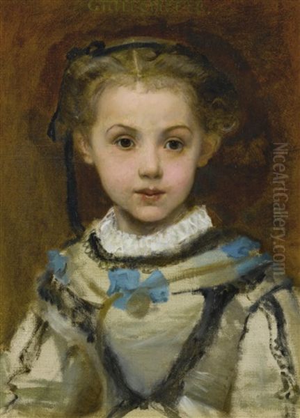 Portrait Of Guillemette De Lareinty Oil Painting by Paul Jacques Aime Baudry