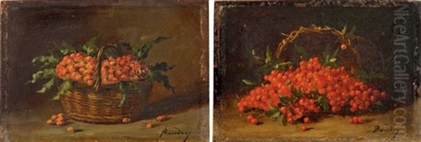Etude De Fraises & Etude De Groseilles (2 Works) Oil Painting by Paul Jacques Aime Baudry