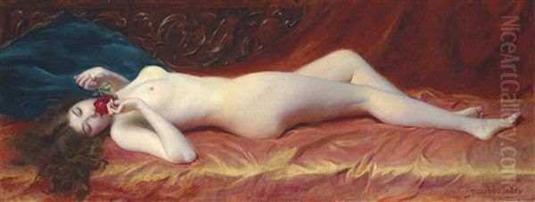 The Red Rose Oil Painting by Paul Jacques Aime Baudry