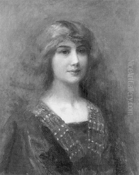 Portrait De Jeune Femme Oil Painting by Paul Jacques Aime Baudry