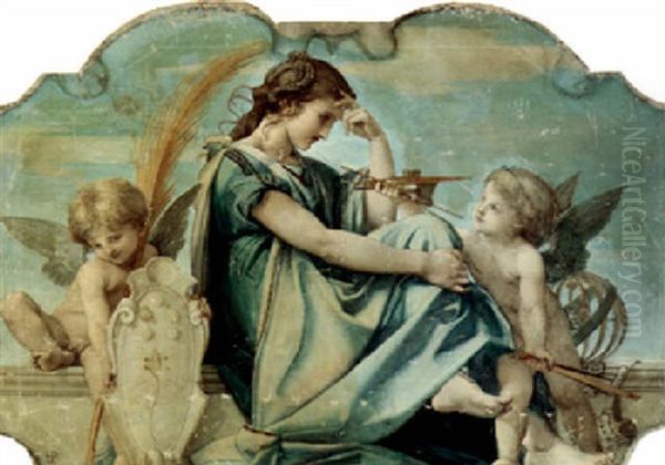 Naples Oil Painting by Paul Jacques Aime Baudry