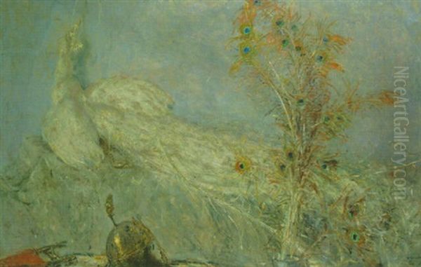 Witte Pauw Oil Painting by Marius Bauer