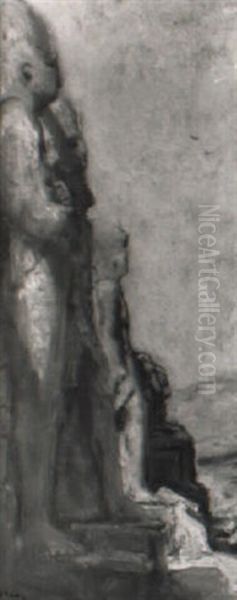 Karnak Oil Painting by Marius Bauer