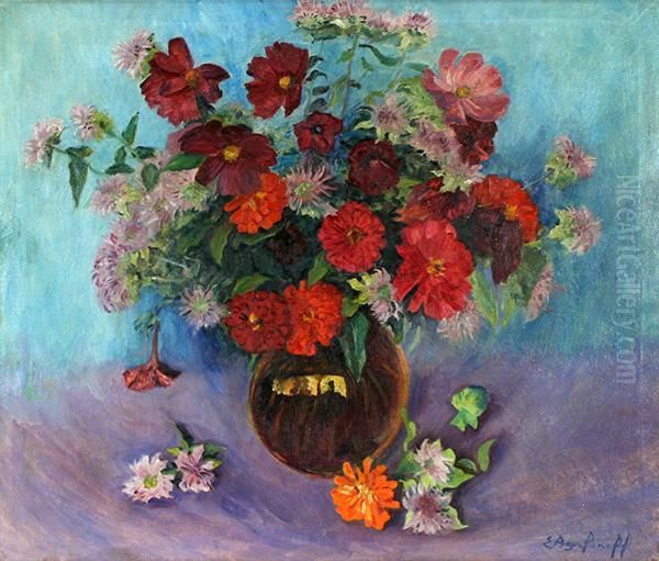 Still Life Of Vase With Flowers Oil Painting by Evgeniy Andreevich Agafonov