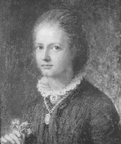 Portrat Eines Vornehmen Jungen Madchens Mit Roten Haaren Oil Painting by Carl Wilhelm Friedrich Bauerle