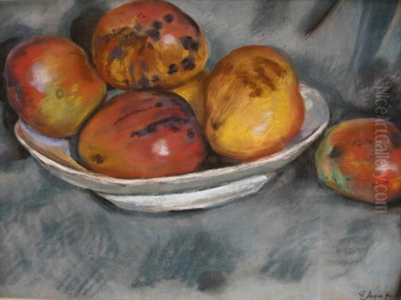 Eugene Andrew Agafonoff, Russian, 1879-1956, 'still Life Ofmangoes', Pastel On Paper, Signed Lower Right 'e. Agafonoff',framed, Not Examined Out Of Frame (pol800) Oil Painting by Evgeniy Andreevich Agafonov