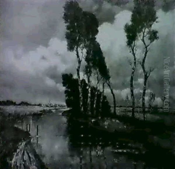 Landschaft Mit Birken Oil Painting by Hans Otto Baumann
