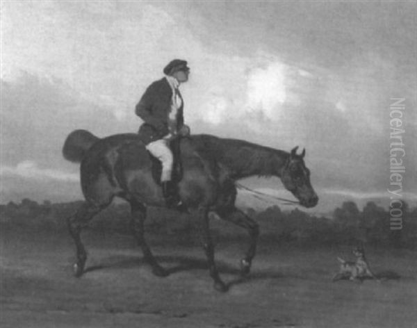 Reiter Mit Kleinem Hund Oil Painting by Johann Wilhelm Baumeister