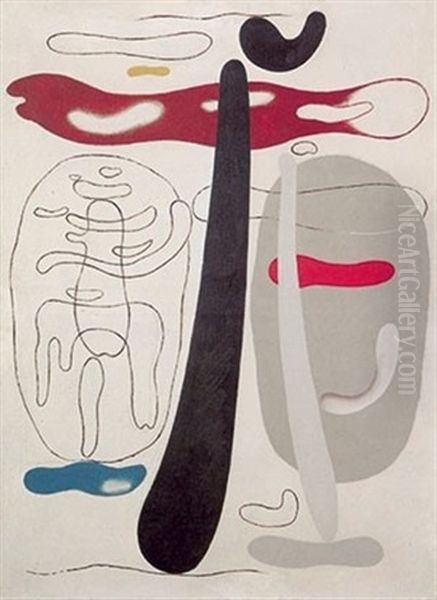 Mary Magdalene And Angel At The Sepulchre Oil Painting by Willi Baumeister