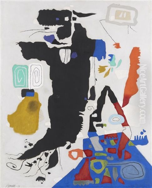 Homunkulus Aufsteigend Oil Painting by Willi Baumeister