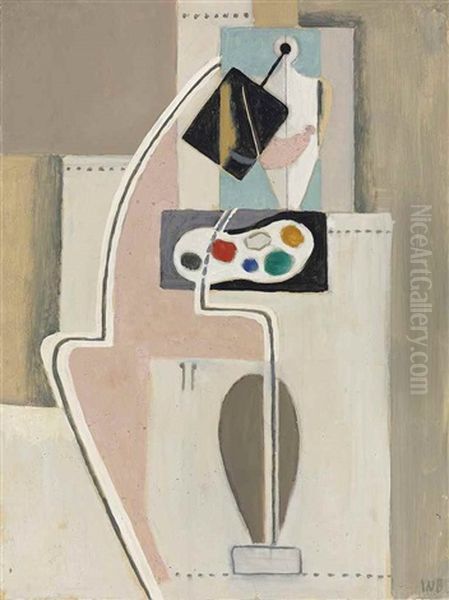 Maler Mit Palette Iv Oil Painting by Willi Baumeister