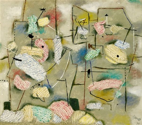 Sodan Mit Kammzug Oil Painting by Willi Baumeister