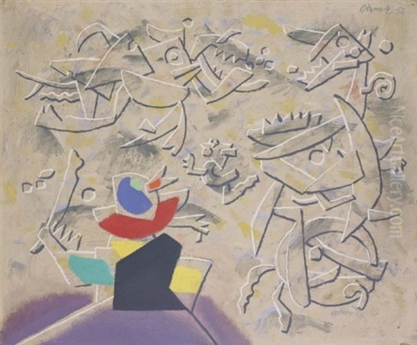 Marmor-relief Oil Painting by Willi Baumeister