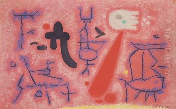 Mit Rotem Pendel Oil Painting by Willi Baumeister