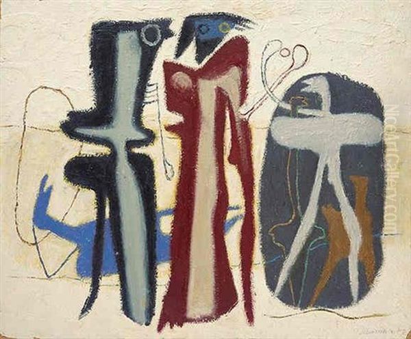 Afrikanischer Stil Oil Painting by Willi Baumeister