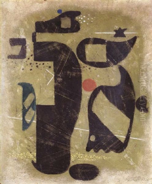 Abraxas Oil Painting by Willi Baumeister