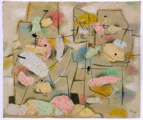 Sodan - Mit Kammzug Oil Painting by Willi Baumeister