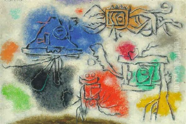 Konzert Oil Painting by Willi Baumeister