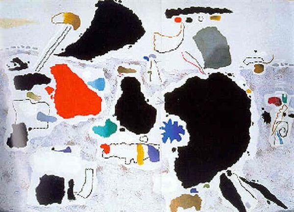 Metaphysiche Landschaft (vitale Landschaft V) Oil Painting by Willi Baumeister