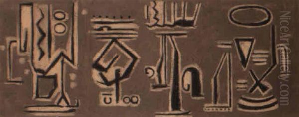 Reihe 1944 Oil Painting by Willi Baumeister