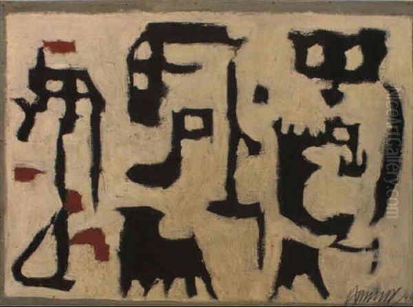 Geister Mit Rot Oil Painting by Willi Baumeister