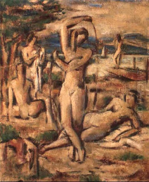 Seilspringerin Am Strand Oil Painting by Willi Baumeister