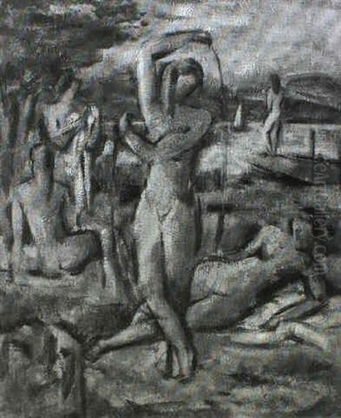 Seil-springerin Oil Painting by Willi Baumeister