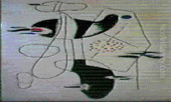 Figur Mit Flammchen, Der Maler Oil Painting by Willi Baumeister