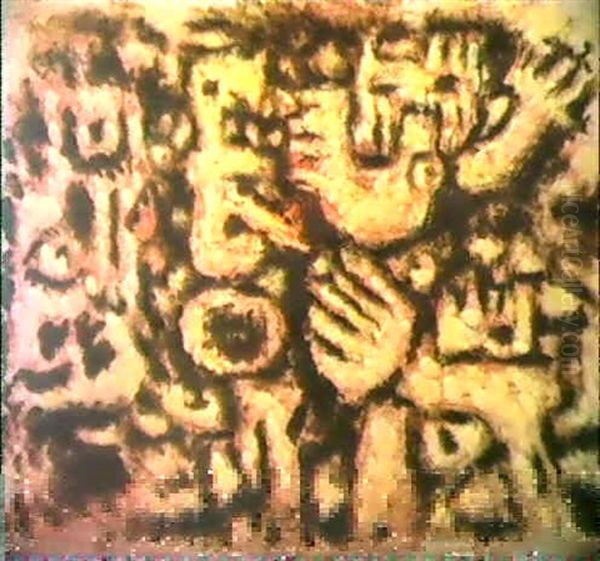 Schwebender Geist, Studie Oil Painting by Willi Baumeister