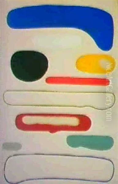 Horizontal-abstrakt Iii Oil Painting by Willi Baumeister