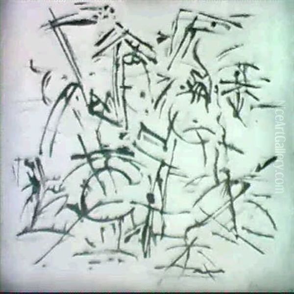 Orbis Pictus Oil Painting by Willi Baumeister