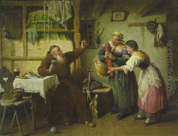 Der Besuch Oil Painting by Peter Baumgartner