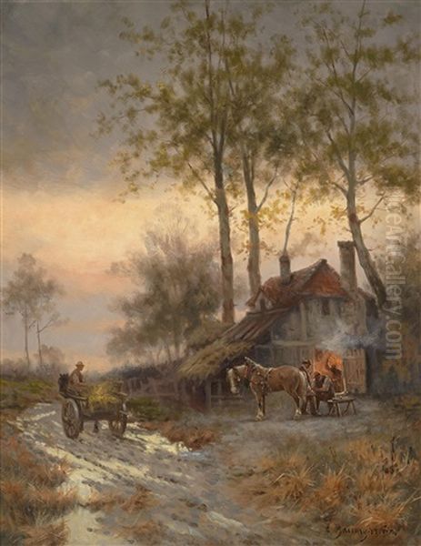 Beim Schmied Oil Painting by Adolf (Constantin) Baumgartner-Stoiloff
