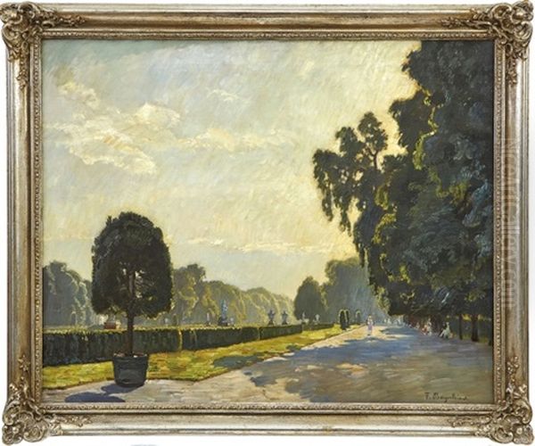 Im Nymphenburger Schlosspark Oil Painting by Fritz Bayerlein