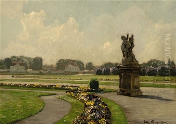 Fruhlingsmorgen Im Nymphenburger Schlosspark Oil Painting by Fritz Bayerlein