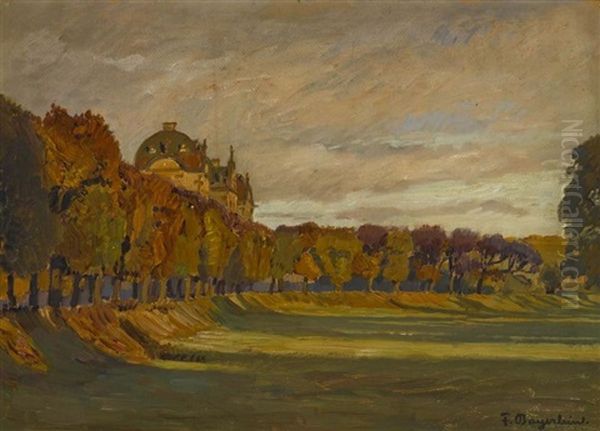 Herbstlandschaft Mit Der Residenz Ellingen Oil Painting by Fritz Bayerlein