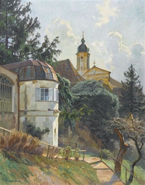 Neuburg An Der Donau Mit St. Peterskirche Oil Painting by Fritz Bayerlein