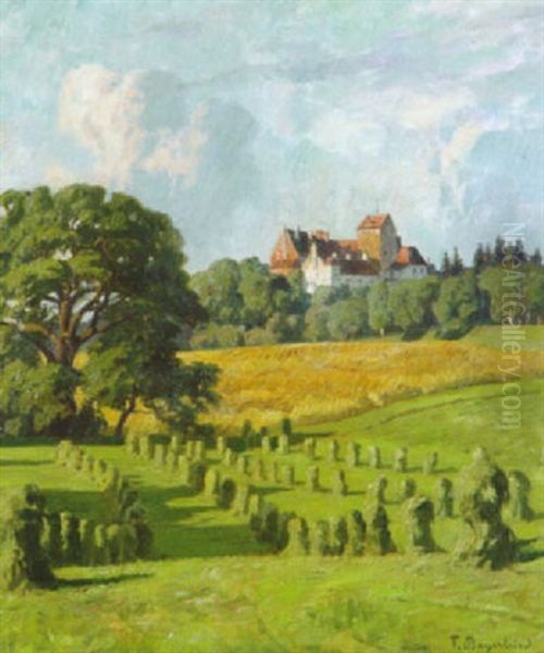 Blick Auf Schloss Seefeld Am Pilsensee Oil Painting by Fritz Bayerlein