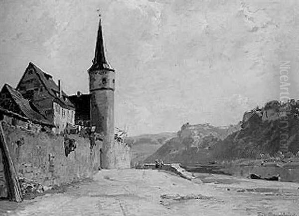 Am Main Oil Painting by Fritz Bayerlein