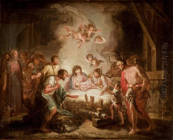 La Adoracion De Los Pastores Oil Painting by Francisco Bayeu Y Subias