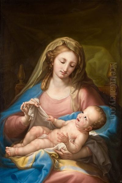 Virgen Con El Nino Oil Painting by Francisco Bayeu Y Subias