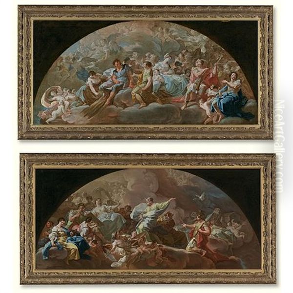 Heroes And Heroines Of The Old Testament (pair) Oil Painting by Francisco Bayeu Y Subias