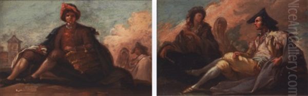 Couple Dans Un Paysage Oil Painting by Francisco Bayeu Y Subias