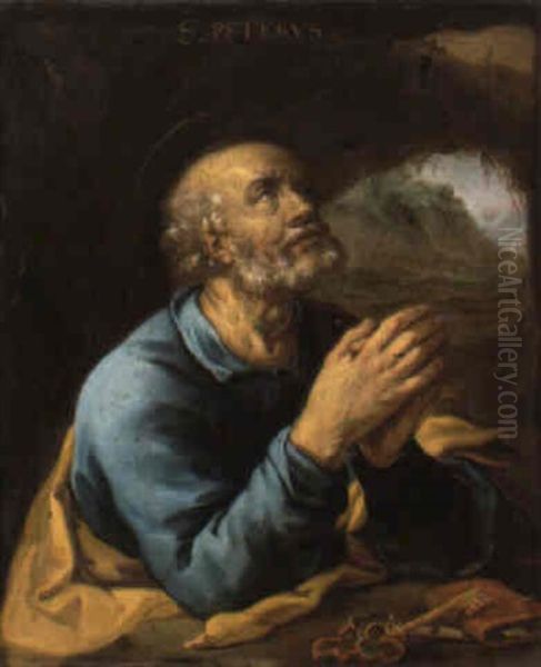 San Pedro En Oracion Oil Painting by Francisco Bayeu Y Subias