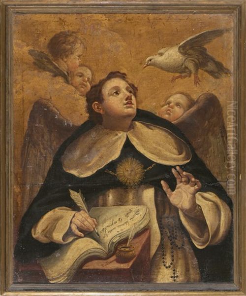 Santo Tomas De Aquino Oil Painting by Manuel, Fray Bayeu Y Subias