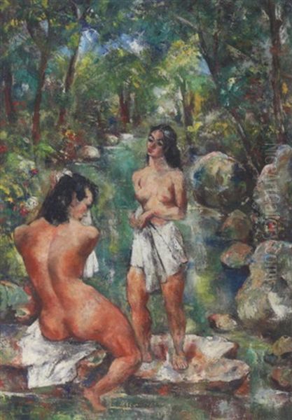 Bathers Oil Painting by Abraham S. Baylinson