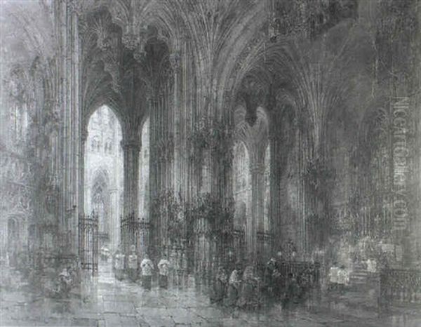 Light In The West Lyons Cathedral Oil Painting by Wyke Bayliss